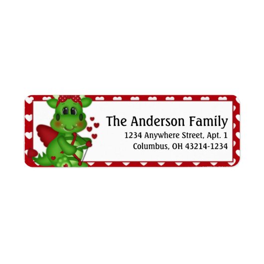 Liebe Valentine's Day Address Labels d5 (Vorne)