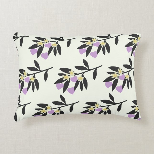 Liebe Valentine's Day Hearts Branch Blume Muster Dekokissen (Vorderseite)