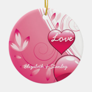 Liebe Valentine's Day Herzen Wirbel individuelle O Keramik Ornament
