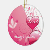 Liebe Valentine's Day Herzen Wirbel individuelle O Keramik Ornament (Links)