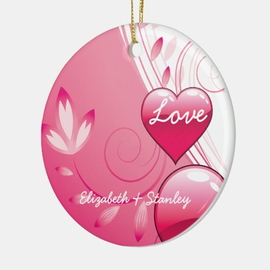 Liebe Valentine's Day Herzen Wirbel individuelle O Keramik Ornament (Links)