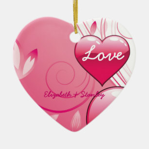 Liebe Valentine's Day Herzen Wirbel individuelle O Keramik Ornament