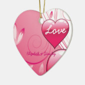 Liebe Valentine's Day Herzen Wirbel individuelle O Keramik Ornament (Links)
