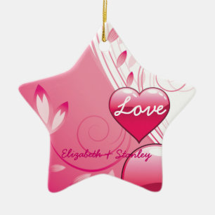 Liebe Valentine's Day Herzen Wirbel individuelle O Keramik Ornament