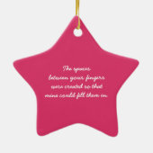 Liebe Valentine's Day Herzen Wirbel individuelle O Keramik Ornament (Hinten)