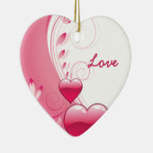Liebe Valentine's Day Herzen Wirbel individuelle O Keramikornament (Rechts)