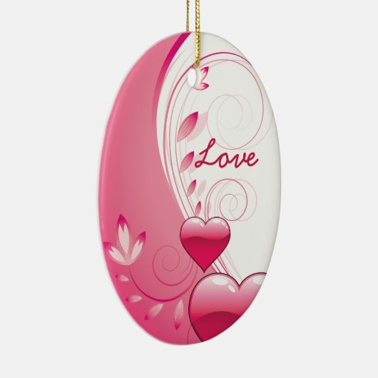 Liebe Valentine's Day Herzen Wirbel individuelle O Keramikornament (Rechts)