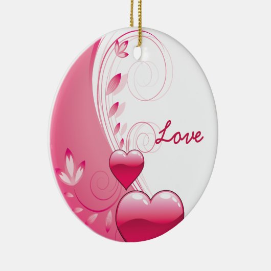 Liebe Valentine's Day Herzen Wirbel individuelle O Keramikornament (Rechts)