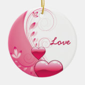 Liebe Valentine's Day Herzen Wirbel individuelle O Keramikornament (Vorne)