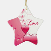 Liebe Valentine's Day Herzen Wirbel individuelle O Keramikornament (Rechts)