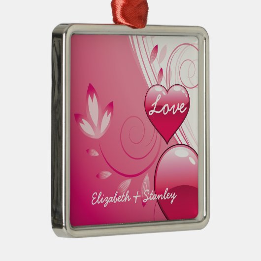 Liebe Valentine's Day Herzen Wirbel individuelle O Ornament Aus Metall (Rechts)