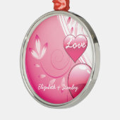Liebe Valentine's Day Herzen Wirbel individuelle O Ornament Aus Metall (Links)