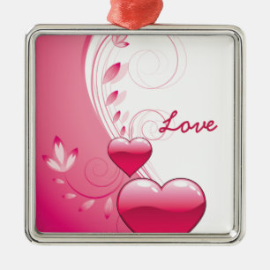 Liebe Valentine's Day Herzen Wirbel individuelle O Silbernes Ornament