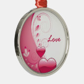 Liebe Valentine's Day Herzen Wirbel individuelle O Silbernes Ornament (Rechts)