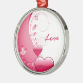 Liebe Valentine's Day Herzen Wirbel individuelle O Silbernes Ornament (Links)