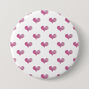 Liebe Valentine's Day Hot Pink Heart Sketch Button