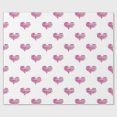 Liebe Valentine's Day Hot Pink Heart Sketch Geschenkpapier (Flach)