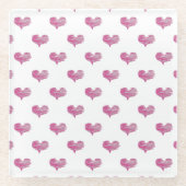 Liebe Valentine's Day Hot Pink Heart Sketch Glasuntersetzer (Vorderseite)