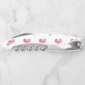 Liebe Valentine's Day Hot Pink Heart Sketch Kellnermesser (Rückseite)