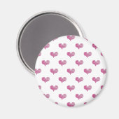 Liebe Valentine's Day Hot Pink Heart Sketch Magnet (Vorderseite/Rückseite)