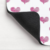 Liebe Valentine's Day Hot Pink Heart Sketch Mousepad (Ecke)