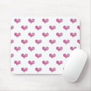 Liebe Valentine's Day Hot Pink Heart Sketch Mousepad