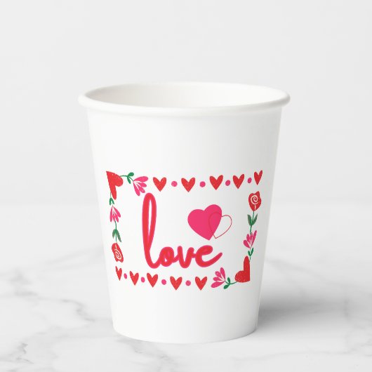 Liebe Valentine's Day Paper Cups Pappbecher (Vorderseite)