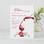 Liebe Valentine's Dinner Party Einladung (Stehend Vorderseite)