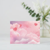 Liebe Valentines Zucker Wolken Urlaub Postkarte (Stehend Vorderseite)