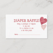 Liebe Valentinins Theme Diaper Raffle Card Begleitkarte (Vorderseite)