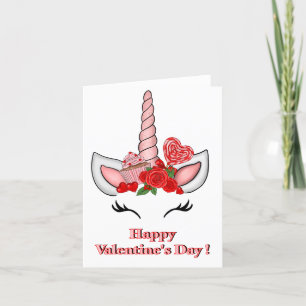 Liebe Valentins Einhorn Dankeskarte