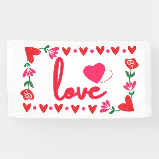 Liebe Valentinstag 1,6x3 Vinyl Banner (Horizontal)