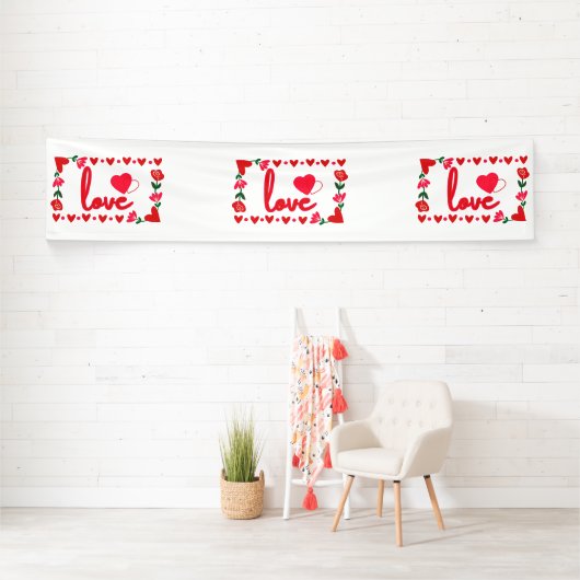 Liebe Valentinstag 2.5x12 Vinyl Banner (Insitu)