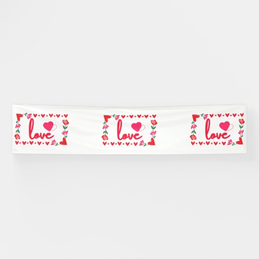 Liebe Valentinstag 2.5x12 Vinyl Banner (Horizontal)