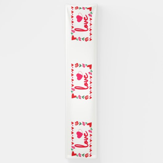 Liebe Valentinstag 2.5x12 Vinyl Banner (Vertikal)