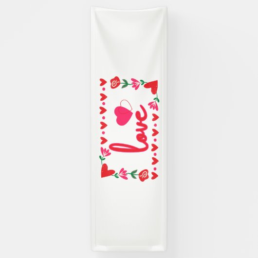 Liebe Valentinstag 2.5x8 Vinyl Banner (Vertikal)