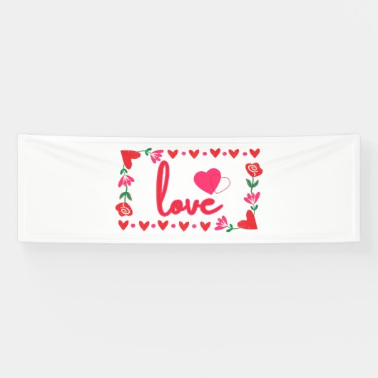 Liebe Valentinstag 2.5x8 Vinyl Banner (Horizontal)