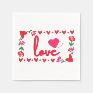 Liebe Valentinstag 3 Ply Napkins Serviette