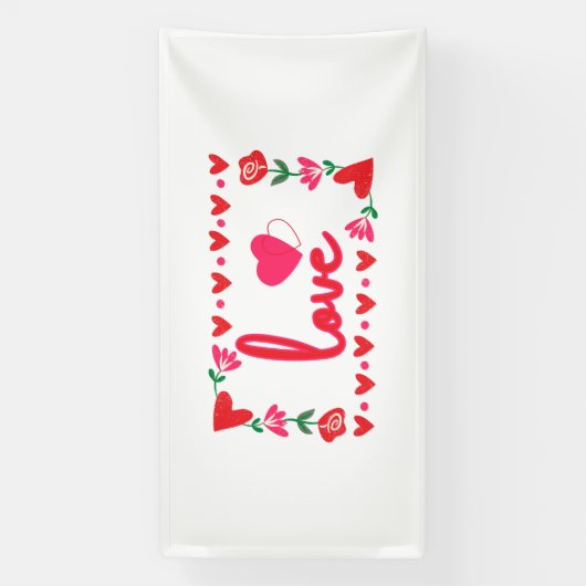 Liebe Valentinstag 4x8 Vinyl Banner (Vertikal)