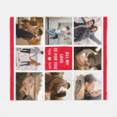 Liebe Valentinstag 8 FotoCollage Rot Fleecedecke (Vorderseite (Horizontal))