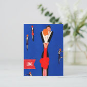 Liebe. Valentinstag Art Deco Design Postkarten (Stehend Vorderseite)