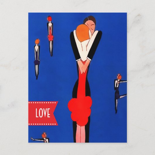 Liebe. Valentinstag Art Deco Design Postkarten (Vorderseite)