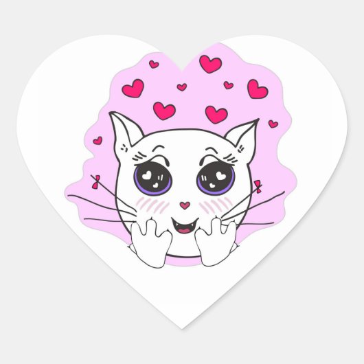 Liebe! Valentinstag Aufkleber. Herz-Aufkleber (Vorderseite)