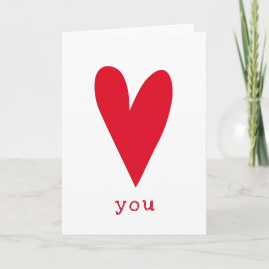 Liebe | Valentinstag des Roten Herzens Feiertagskarte (Vorderseite)