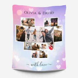 Liebe Valentinstag FotoCollage Fleecedecke