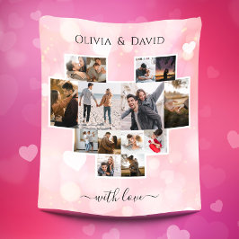 Liebe Valentinstag FotoCollage Fleecedecke