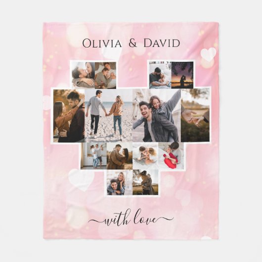 Liebe Valentinstag FotoCollage Fleecedecke (Vorderseite)