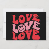 Liebe Valentinstag Groovy Funny Holiday Einladung (Vorderseite)