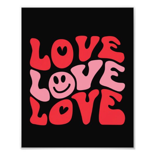 Liebe Valentinstag Groovy Funny Holiday Fotodruck (Vorne)