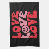 Liebe Valentinstag Groovy Funny Holiday Geschirrtuch (Vertikal)